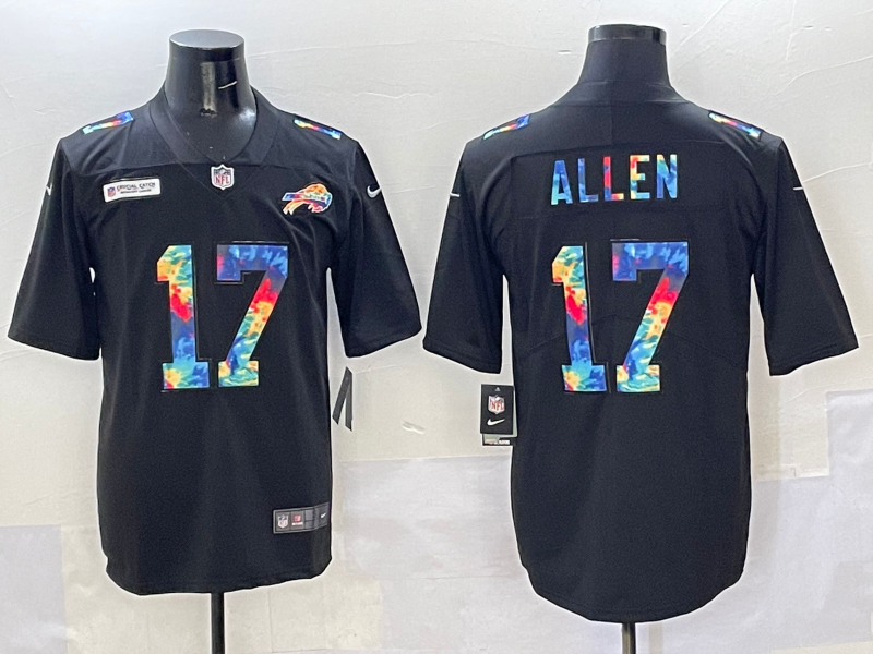 Men Buffalo Bills #17 Allen rainbow Nike 2025 Limited NFL Jersey 006